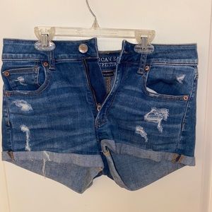 American Eagle High Rise Shortie Jean Shorts